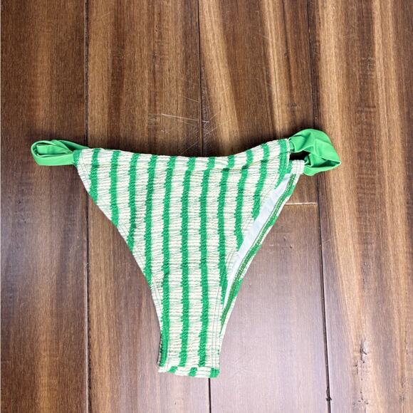 NWOT Bottom size M Cupshe Fresh Squeezed Striped Bikini bottom Green & White - Picture 9 of 11